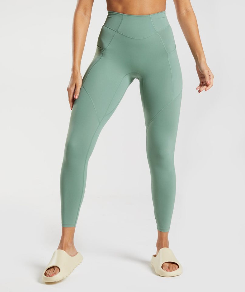 Legginsy Gymshark Whitney Everyday Pocket Damskie Zielone | PL 805BSN